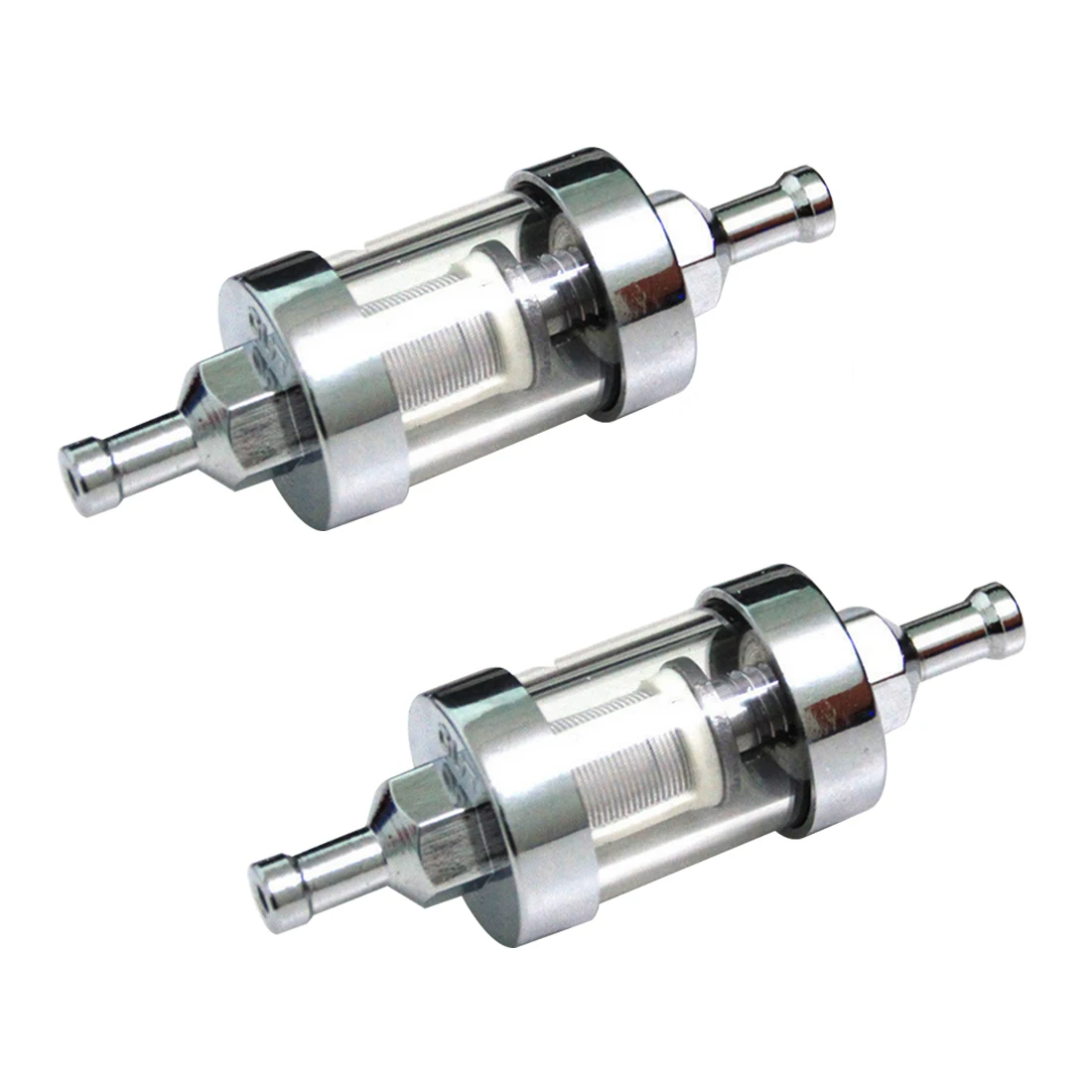 Universel 3//8 /" en Ligne Verre /& Chrome Filtre Carburant