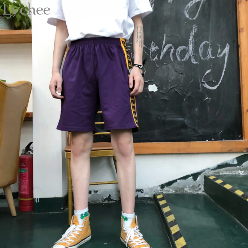 Lychee Harajuku летние женские шорты в стиле панк с буквенным принтом пэчворк