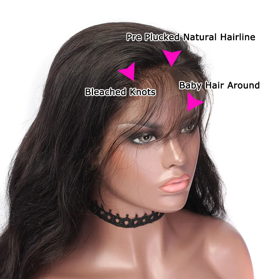 YVONNE 360 парик с фронтальной шнуровкой предварительно сорвал с волосами младенца девственницы парики с волнистыми волосами для черных женщин естественного цвета