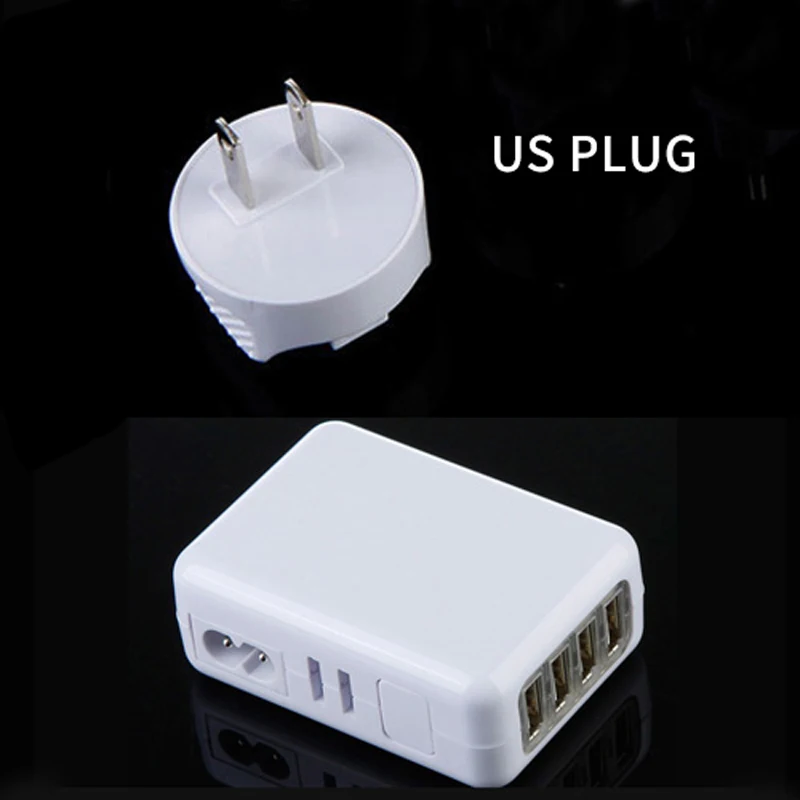 Универсальное 5В 2.1A 10 Вт 4 порта USB настенное зарядное устройство UK US AU EU