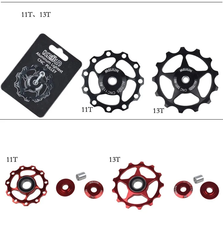 MEIJUN 2 шт. CNC горный велосипед алюминиевый горный велосипед дорожный велосипед указатель заднего поворота колеса направляющие колеса подшипники 11T13T гоночные части колеса