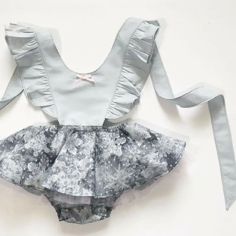 

Newborn Baby Girls Clothes Ruffle Romper Snowflake Tutu Dress Outfit Summer