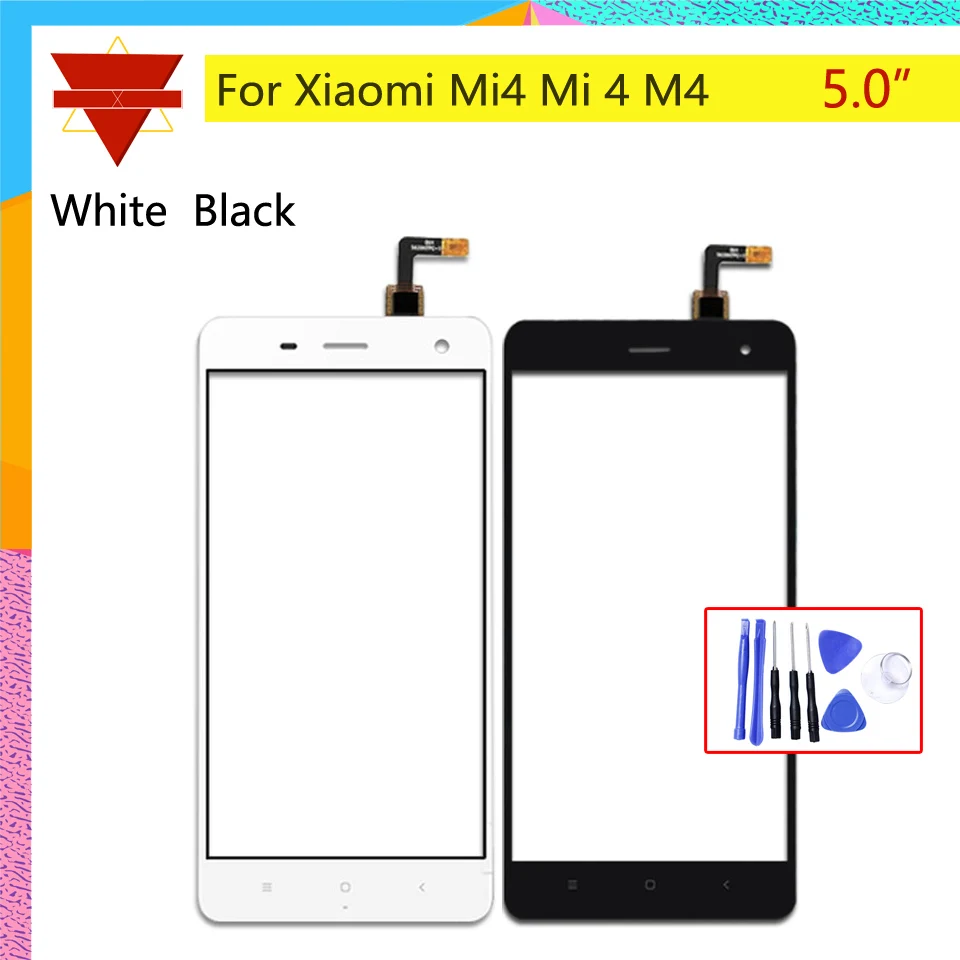 

Original Mi4 Front Panel 5.0" For Xiaomi Mi4 Mi 4 M4 Touch Screen Sensor LCD Display Digitizer Front Outer Glass NO LCD