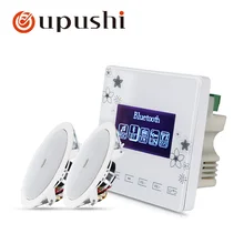 Smart home surround sound system 2*15 watt wall amplifier bluetooth amp small size control panel with in ceiling speakers
