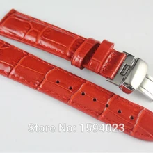 18 мм(Buckle16mm) T086207A T086208 высокое качество Серебряная Бабочка Пряжка+ красный Натуральная кожаные пальто с цветным вкраплением ремешки для часов
