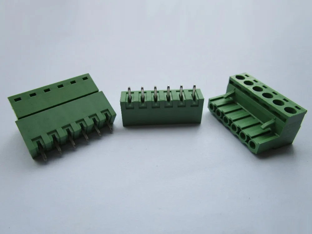 

Close Straight 6 pin 5.08mm Screw Terminal Block Green Connector Pluggbale Type 50 Pcs Per Lot