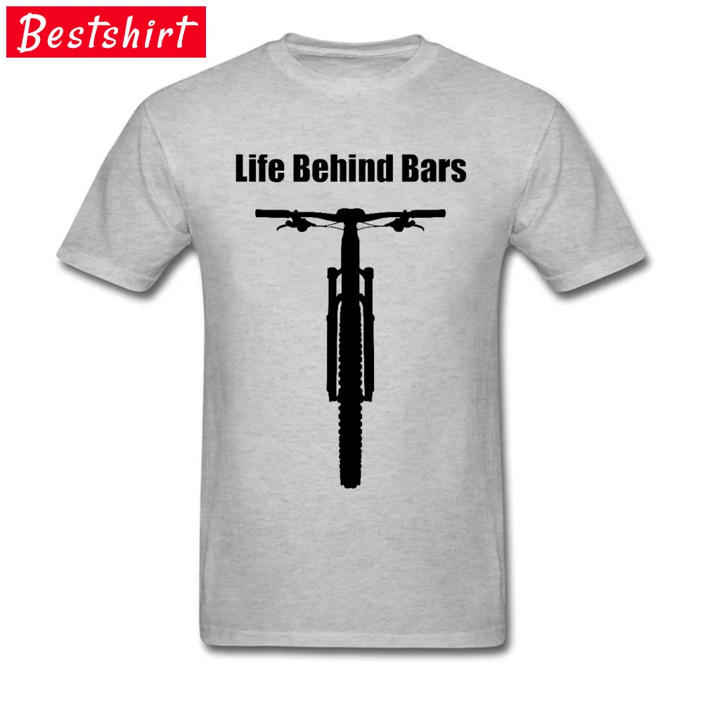 Life-Behind-Bars-Mountain-Bike Tops Tees NEW YEAR DAY Crew Neck All Cotton Men's T-shirts Funny Clothing Shirt 2018 New Fashion Life-Behind-Bars-Mountain-Bike grey