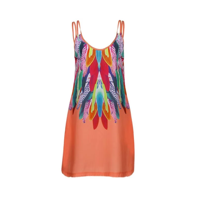 Women's Summer Boho Casual Printed Maxi Party Cocktail Beach Dress Sundress08