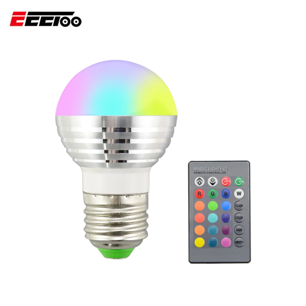 110 В 220 в 85 265 E27 E14 RGB светодиодные лампы 16 меняющихся цветов волшебный светодиодный