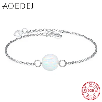 

AOEDEJ Natural Opal Stone Bracelets For Women Silver 925 Chain Sterling Silver Jewelry Bracelet Femme Fashion Jewelry Gift Girl