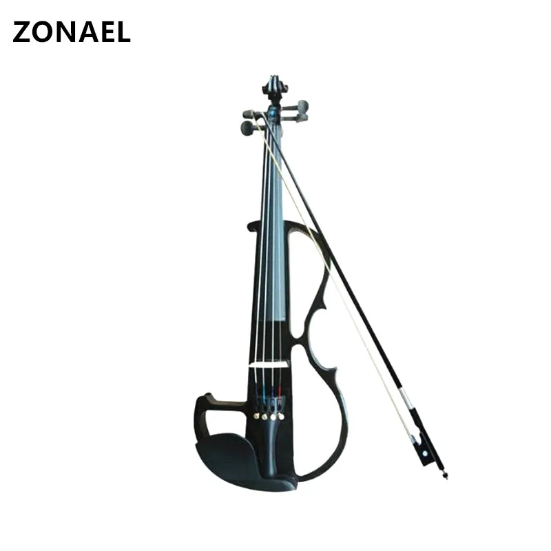 ZONAEL 4/4 электрическая акустическая скрипка липа скрипка с чехол для скрипки бант для музыкальный струнный инструмент для любителей начинающих