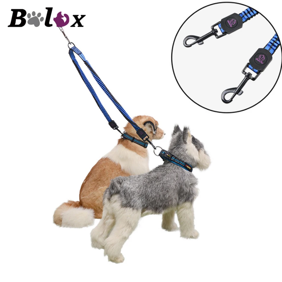 Dog Leash Travel Nylon Double Headed Leash Reflective Adjustable Dog Walking Rope for Two Dogs Training Safety Leash Pet Product