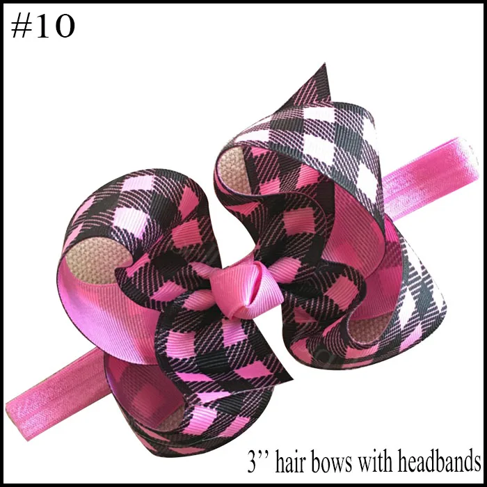 free shipping 10pcs Buffalo Plaid bows christmas Hair Bows With Clips plaid Kids Girls Princess Handmade Boutique bows