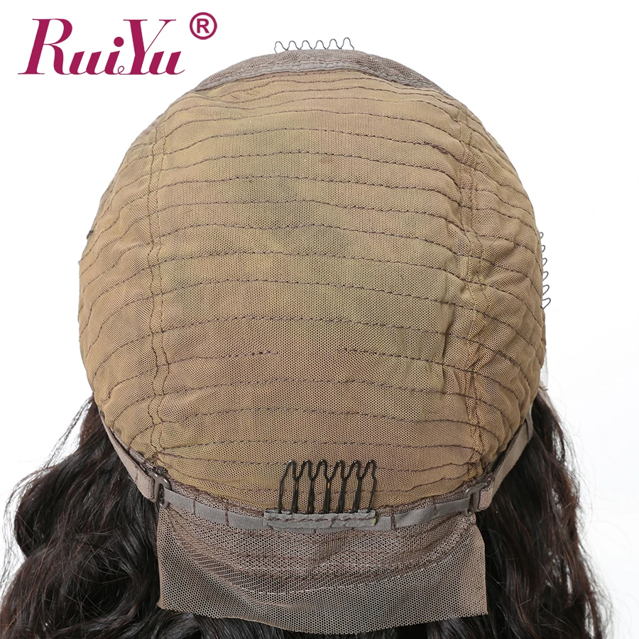 RUIYU вьющиеся человеческие волосы парик 13x6 Синтетические волосы на кружеве человеческих волос парики для черный Для женщин короткие волосы натуральный Цвет Реми парики из бразильского волоса