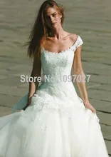 Elegant Lace Overlay Ball Gown Wedding Dresses Sweep Train Off The Shoulder Robe De Mariage With