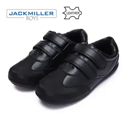 Jackmillerboys школьная обувь натуральная кожа детская обувь для мальчику шлепанцы платье обувь черный осень размер 31-40