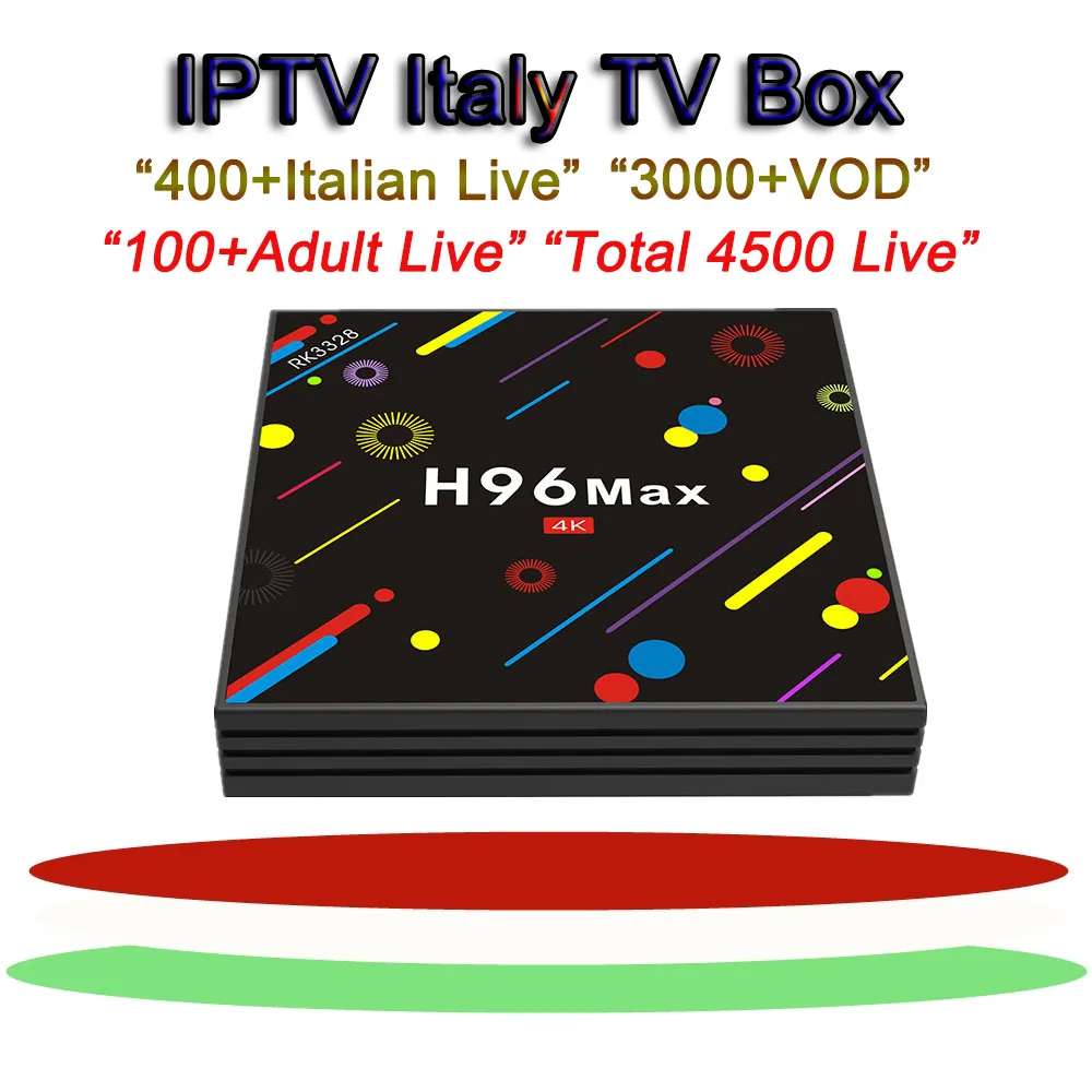 

H96 MAX RK3328 italy iptv ott android 7.1 32 Rom tv box Arabic Europe Sweden USA UK IPTV Subscription smart ip tv box h96 pro