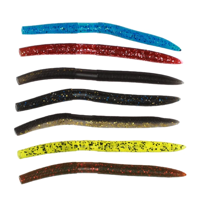 10pcs Size 14cm/8.5g Rubber Fishing Lures Plastic Soft Fishing Worm Baits Senko Worms Artifical