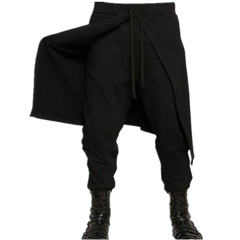 Размера плюс xxxl средневековый костюм для мужчин западный стиль сплайсированные свободные штаны готические модные брюки