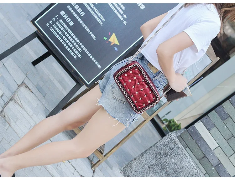 NIGEDU brand Small chain flap Crossbody Bag Female messenger bag Stella Star rivets Shoulder bag 2018 high quality Clutch purse Handbags (15)