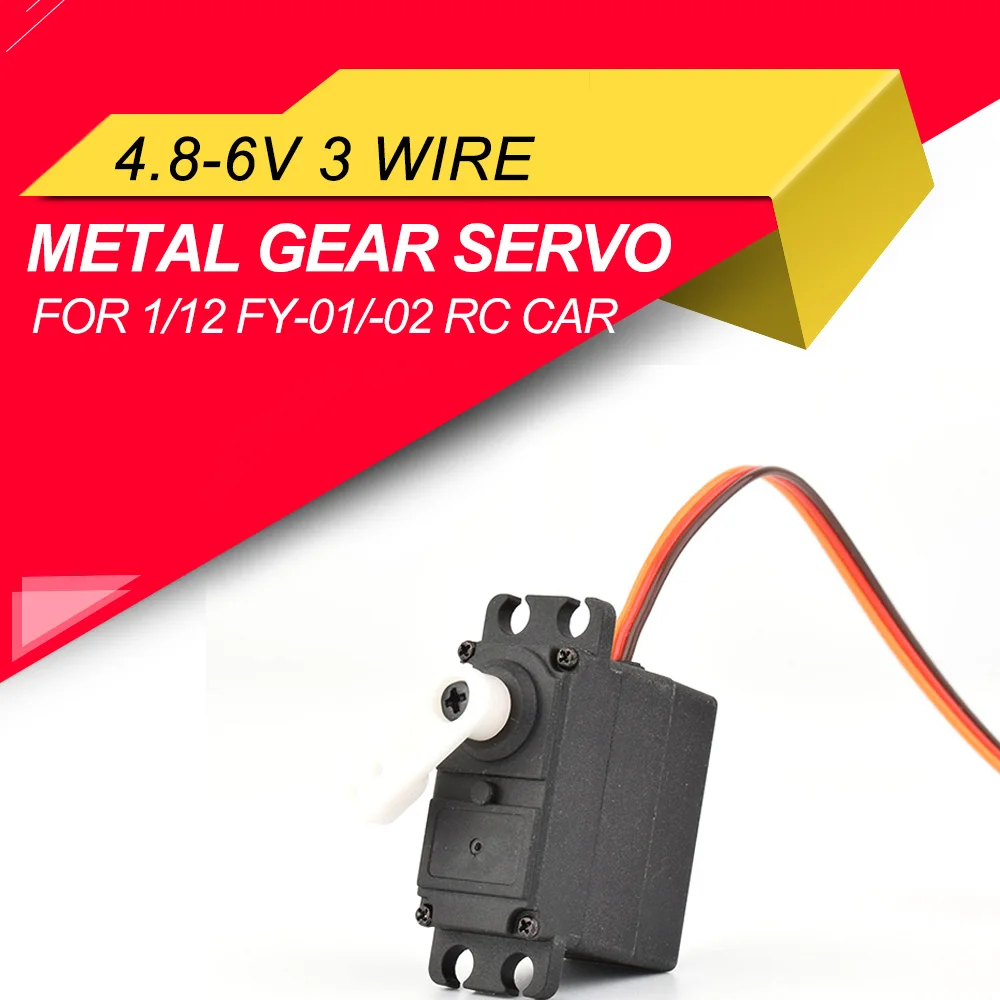 

4.8-6V 3 Wire JR Plug Metal Gear Servo for 1/12 Feiyue FY-01 FY-02 FY-03 RC Car Crawler Truck Steering Part Accessories