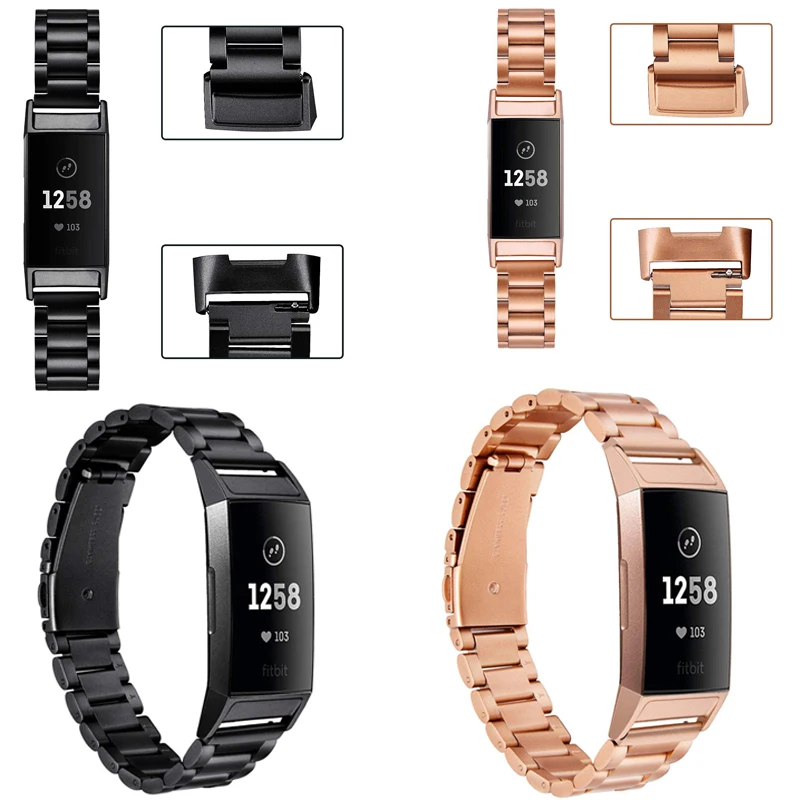 

SANYU Top Brand Durable Stainless Steel Watch Band for Fitbit Charge 3 Watchband Man Woman Wristband Bracelet Strap Replacement