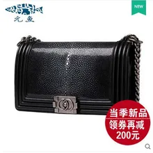 YuanYu 2016 new leather single shoulder chainpearl skin inclined envelope women bag tide