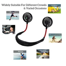 Портативный Электрический вентилятор для путешествий и бега, Персональный вентилятор для наушников, USB аккумулятор, перезаряжаемый вокруг повязка от жары, вентилятор