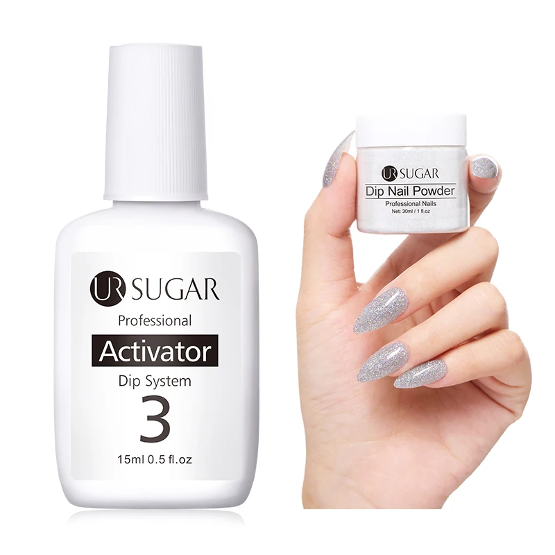 

UR SUGAR 15ml Clear Dipping Nail Powder System Liquid Nail Art Natural Fast Dry No UV Lamp Needed Base Top Coat Liquid