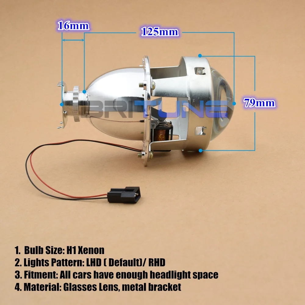 Britune линзы фар Bi-xenon HID проектор 3,0 Супер металлический H1 ксеноновые линзы для H7 H4 автомобилей Аксессуары модифицированный стиль DIY