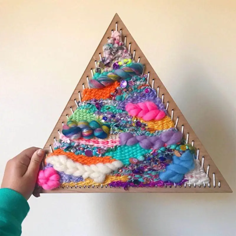 

Triangular Wooden Knitting Loom Weaving Tool for Handmade Wind Chime Dreamcatcher Wall Hanging Ornament Household Sewing Craft D