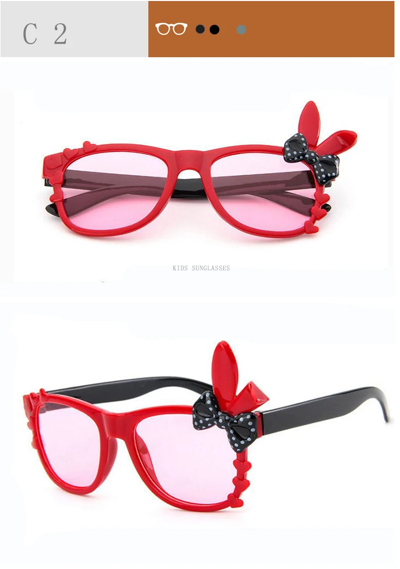 jumlai New Children Rabbit ears Sunglasses Kids Designer Shades For Girls Boys Goggle Baby Glasses Oculos Infantil  (6)