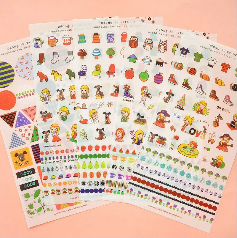 

9Styles Fashion Cute Cartoon Toy Stickers Children Kids Scrapbooking Diary Album Decoration Adhesive Stickers