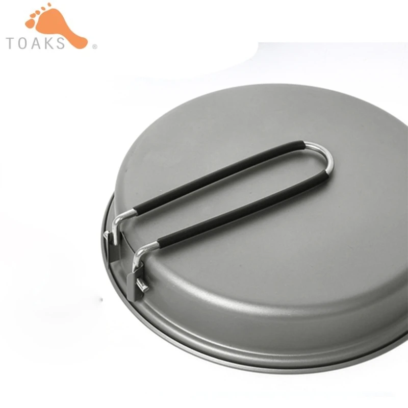 Toaks 2in1 1350 ml de titanio olla tazón portátil utensilios Camping con 490 ml mango plegable mochila Pan ligero CKW-1350