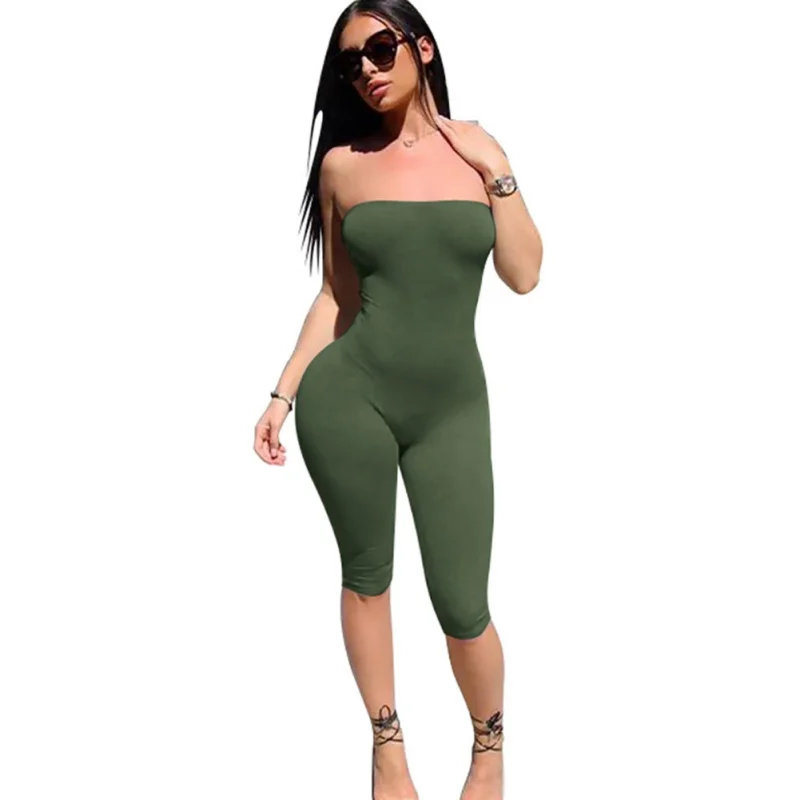 Women Sexy Strapless Clubwear Strapless Jumpsuit Playsuit One Piece Bodysuits For Women Solid Bodycon Party Jumpsuit Rompers Women Sexy Strapless Clubwear Strapless Jumpsuit Playsuit One Piece Bodysuits For Women Solid Bodycon Party Jumpsuit Rompers