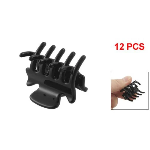 12 Pcs 2.8 CM Long Black Plastic Mini Hairpin 10 Claws Hair Clip Clamp For Ladies