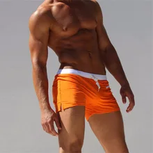Многоцветная Мужская одежда для плавания с передним карманом, мужские купальные костюмы, пляжная одежда для серфинга, мужские плавки для плавания, шорты-боксеры, купальные костюмы с мешочком для геев