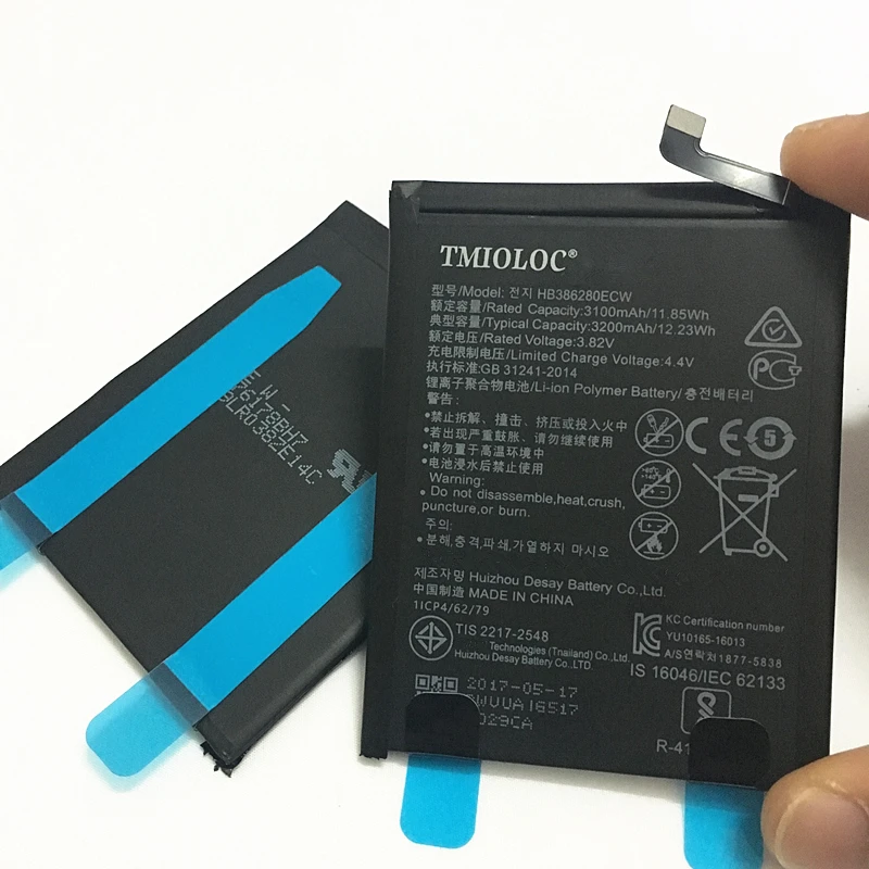 

TMIOLOC New High quality HB386280ECW 3200mAh Battery with glue sticker For Huawei Honor 9 STF-L09 STF-AL10 / Huawei P10 5.1"