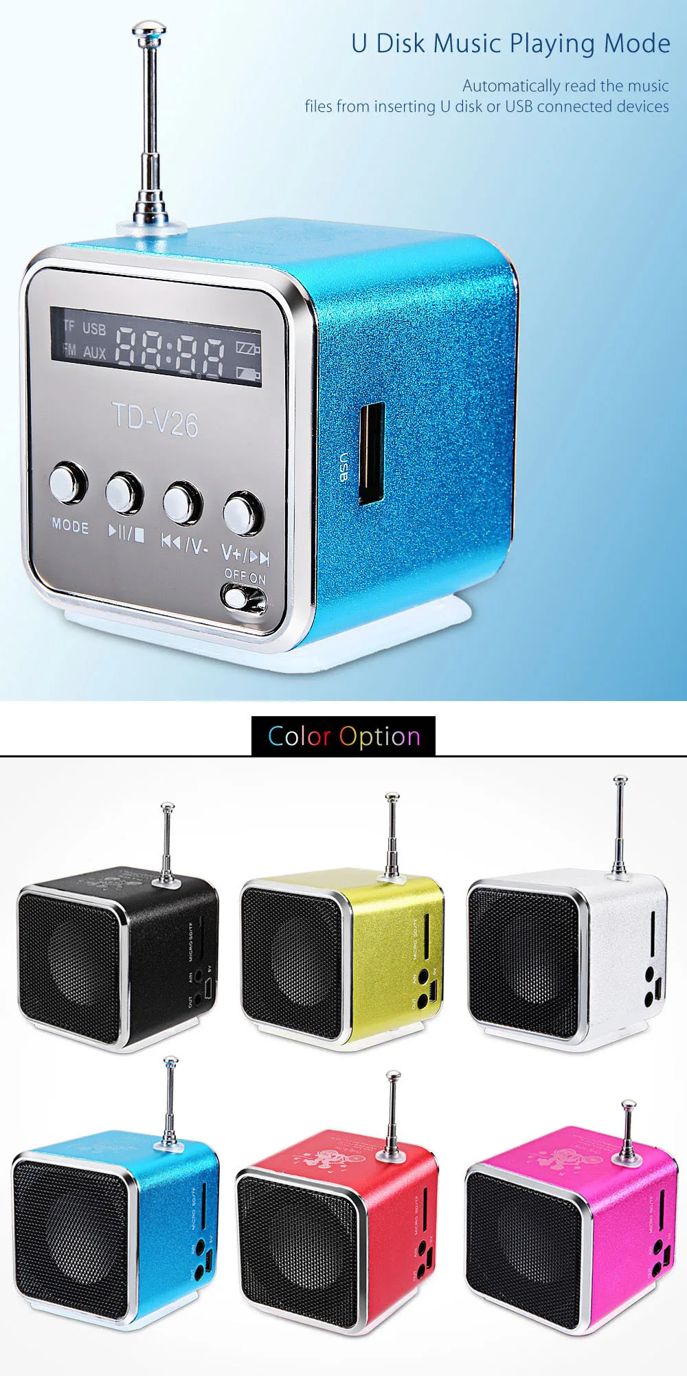 Td V26 Portativnyj Micro Sd Tf Pleera Cifrovoj Zhk Displej Displej Fm Radio Dinamik Stereo Zvuk Dinamik Dlya Noutbuk Mobilnyj Telefon Mp3 Loudspeakers For Laptop Speaker Stereofm Radio Speaker Aliekspress