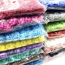 144 шт./лот 2 см пены Искусственный цветок розы Свадебное Оформление букета