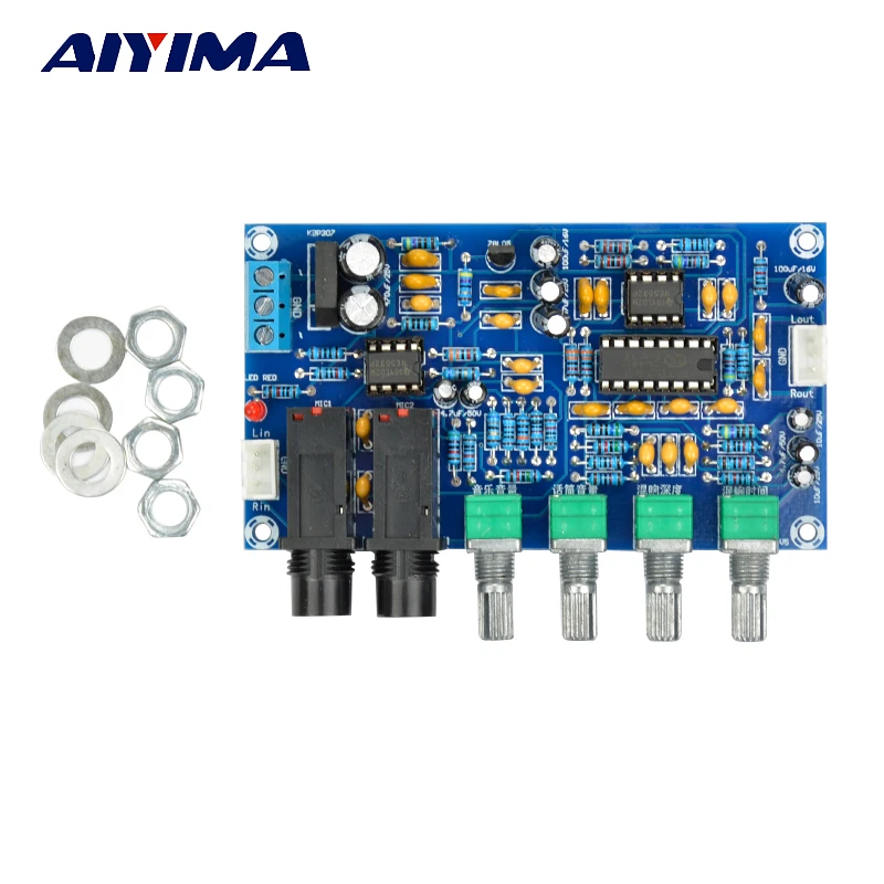 AIYIMA PT2399 Digital Microphone Amplifier Board Karaoke Reverberation Board Karaoke OK Amplifier Module Dual AC12V