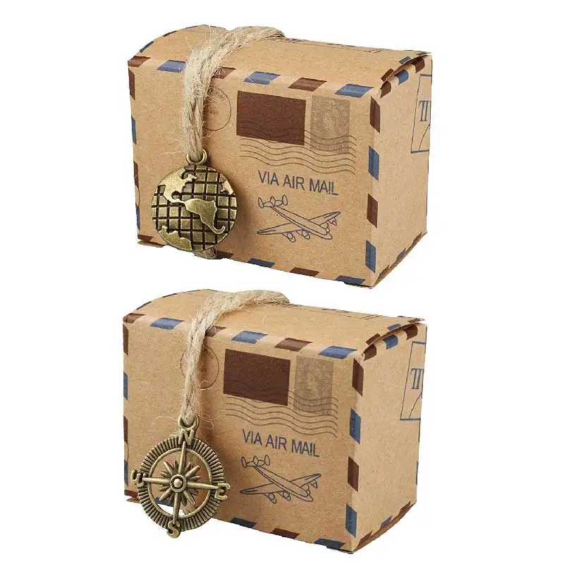100 шт праздничные подарочные коробки для конфет крафт-коробки Ретро почтовые подарочные коробки бумажные рождественские сумки вечерние сувениры для свадьбы