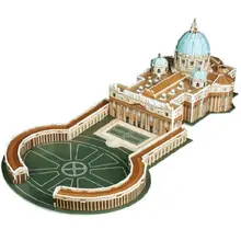 T0419 3D головоломки силикади Сан Пьетро в ватикано творческие DIY Строительные бумажные модели Дети креативный подарок Deluxe Edition