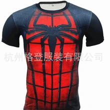 Men T-shirt 3D printed compression Superman Spiderman Captain America Funny shirts Top Tees Short Sleeve Tshirt Bodybuilding