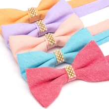 Галстук-бабочка модный яркий однотонный Свадебный галстук мужской платье для вечеринки хлопчатобумажный галстук-бабочка девушка Cravats Женские аксессуары Gravatas Para Homens