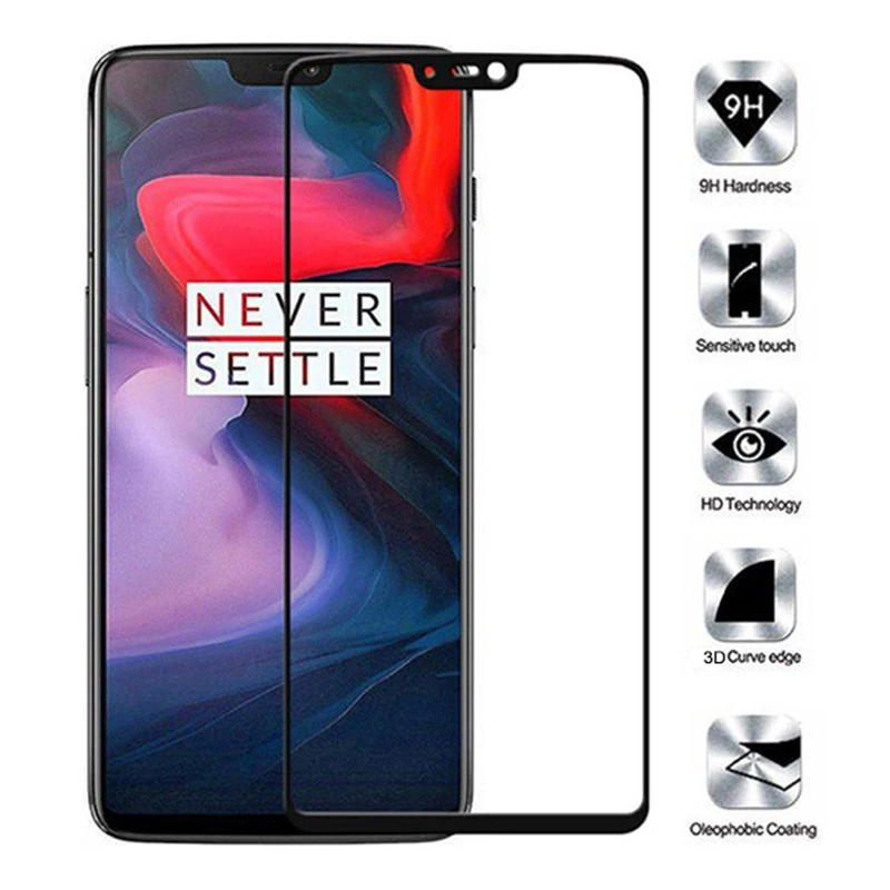 Закаленное стекло для OnePlus 6 A6003 Полное покрытие экрана Защитная пленка OnePlus6 One plus 1