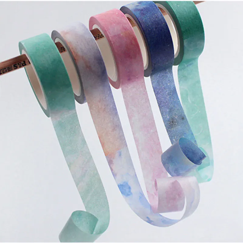 

1.5CM*8M Twilight dream nebula paper washi tape DIY decoration scrapbooking planner masking tape adhesive tape label stickers