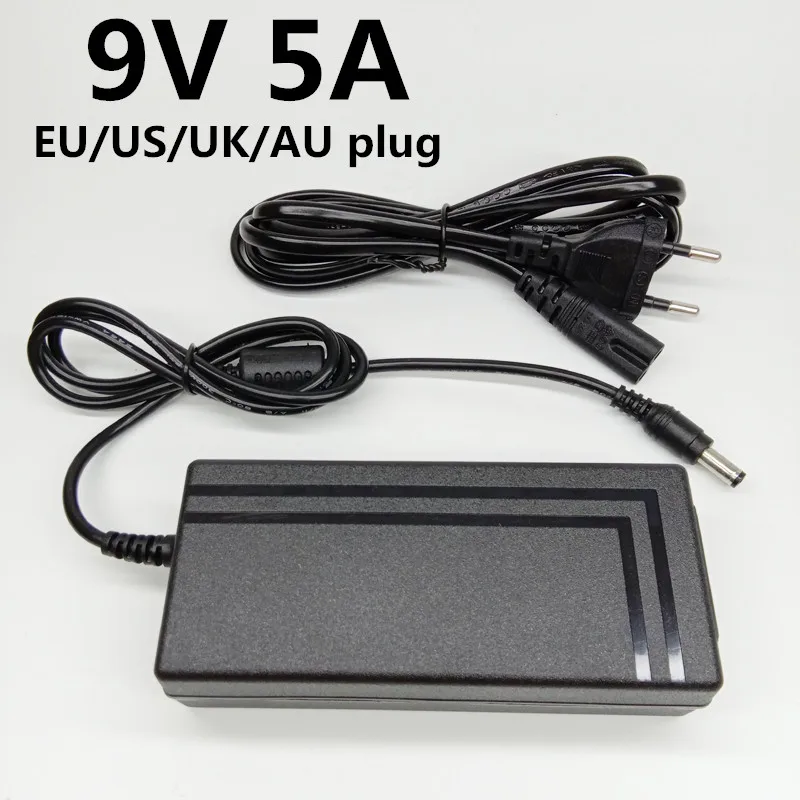 

9V 5A Switching Power Supply AC DC Adapter 9 Volt DC Voltage Regulator Power Adapter Detachable EU US UK AU South Africa plug