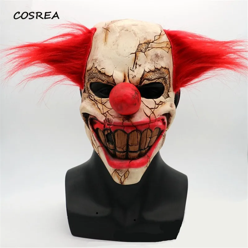 

The Joker Terror Mask Cosplay Costumes Halloween Clown Terror Terrified Scary hair Latex Mask Carnival Cosplay Costume Men Women