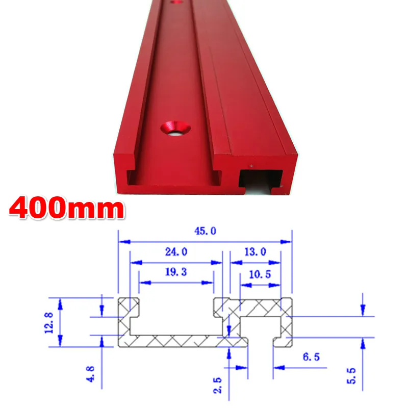 45 модель алюминиевый сплав Торцовочная дорожка стоп Т-треки и слот Торцовочная дорожка джиг приспособление Деревообработка DIY Инструменты для стола маршрутизатора - Цвет: 1Pc 400mm T tracks